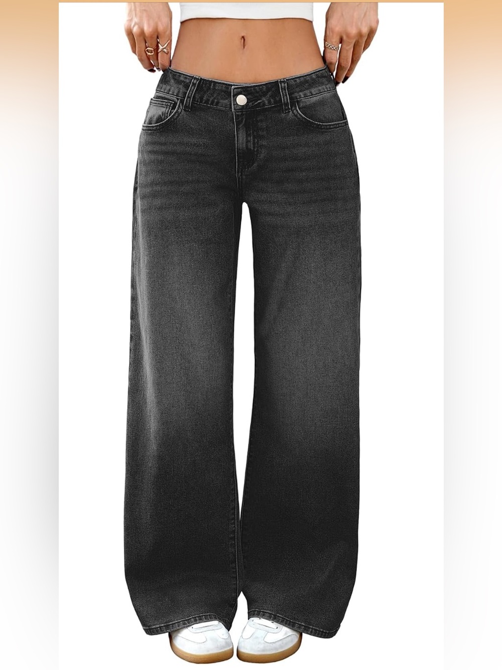 Amazon Black High-Rise Wide Leg Jeans for Women